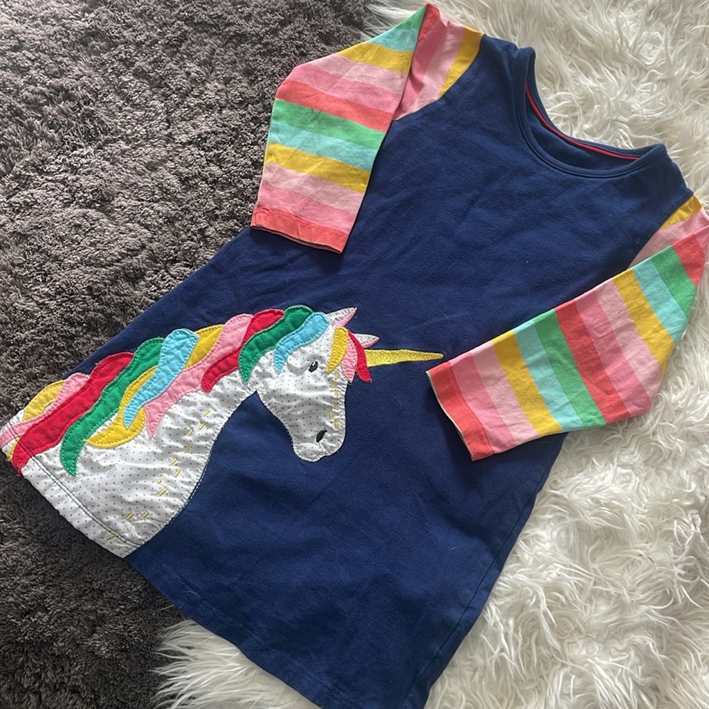 Cotton Appliqué Unicorn Dress 5T
